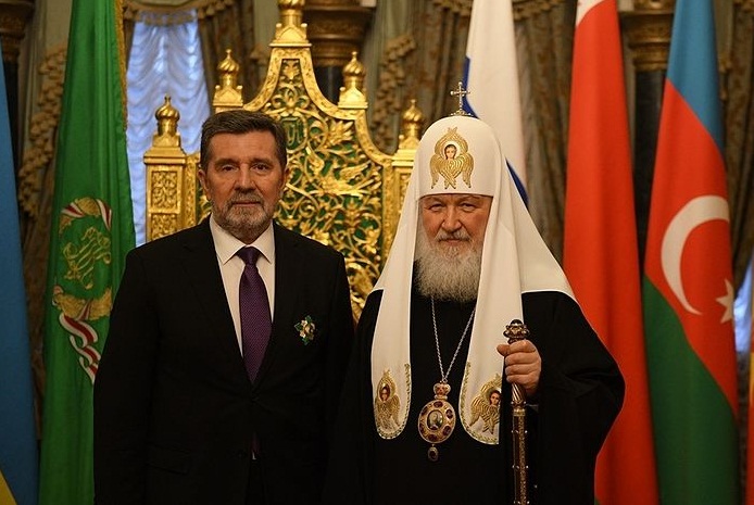 Святейший Патриарх Московский и всея Руси Кирилл и посол Сербии в России Славенко Терзич